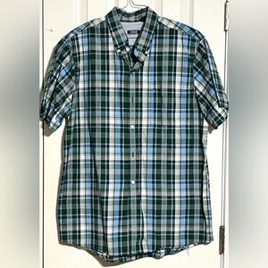 Izod Plaid Shirt in Green and Blue